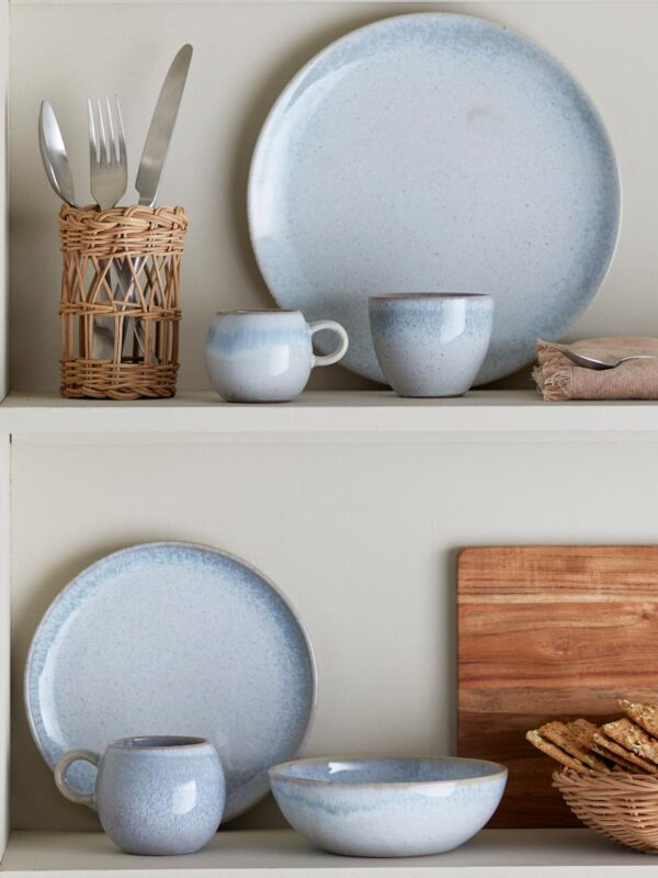 Henkeltasse Paula Steingut blau