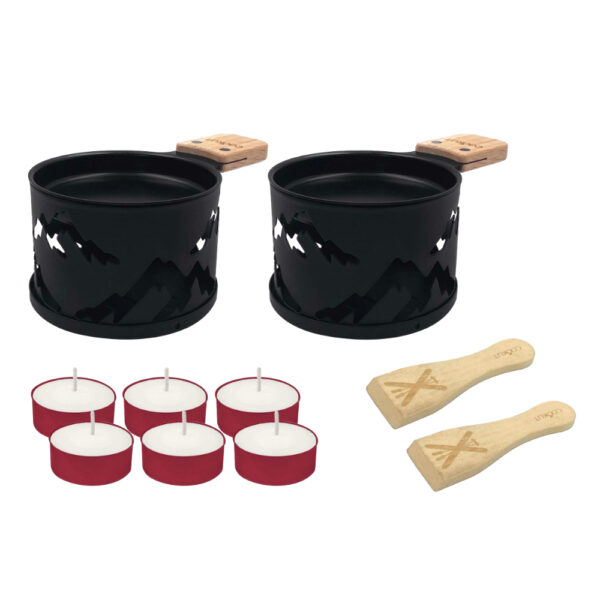 Raclette Stövchen Geschenkset schwarz