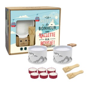 Raclette Stövchen Geschenkset weiß
