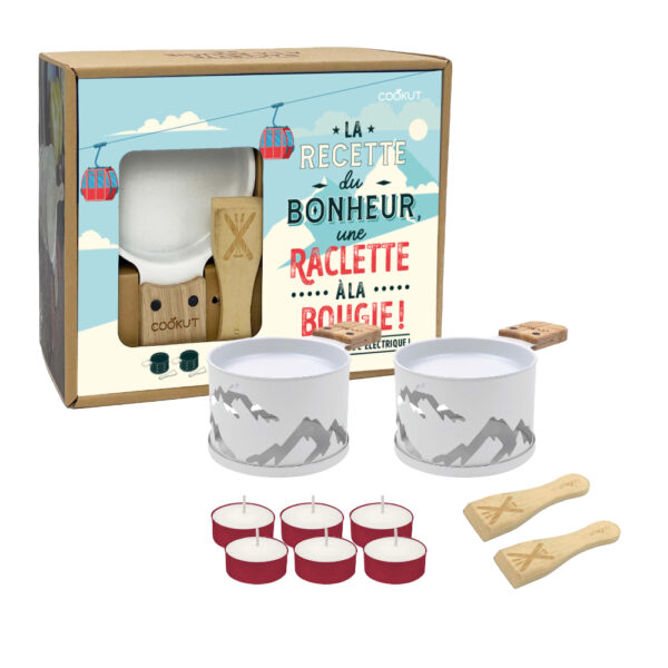 Raclette Stövchen Geschenkset weiß