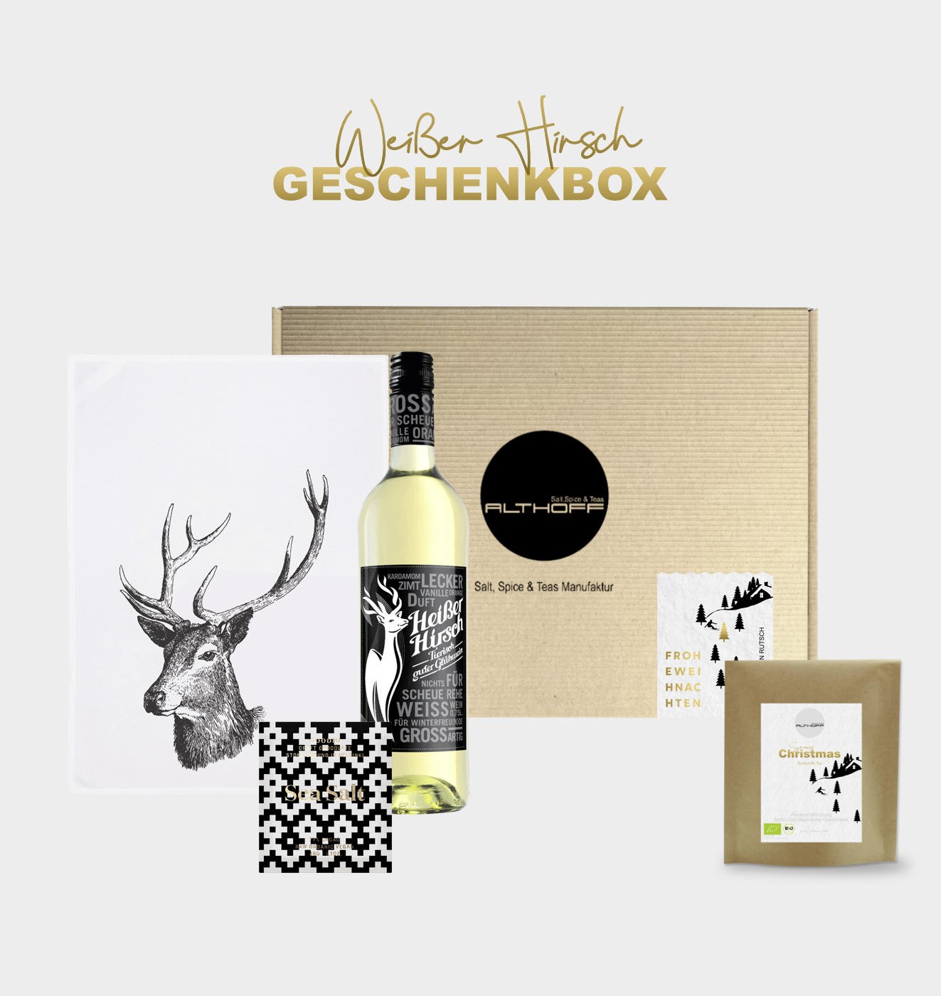 Geschenkbox Weißer Hirsch