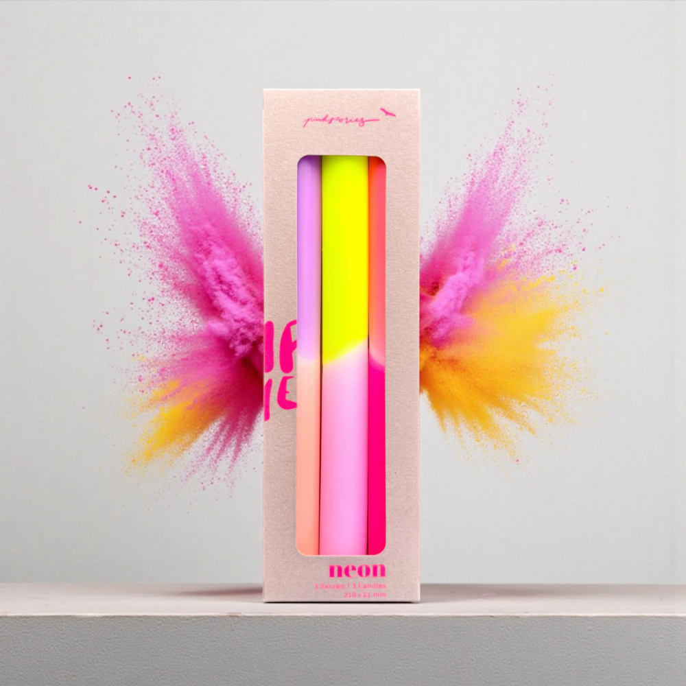 Dip Dye Neon Stabkerzen – Summer Breeze – Bild 2