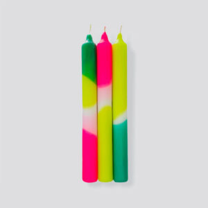 Dip Dye Neon Stabkerzen – Green Splash